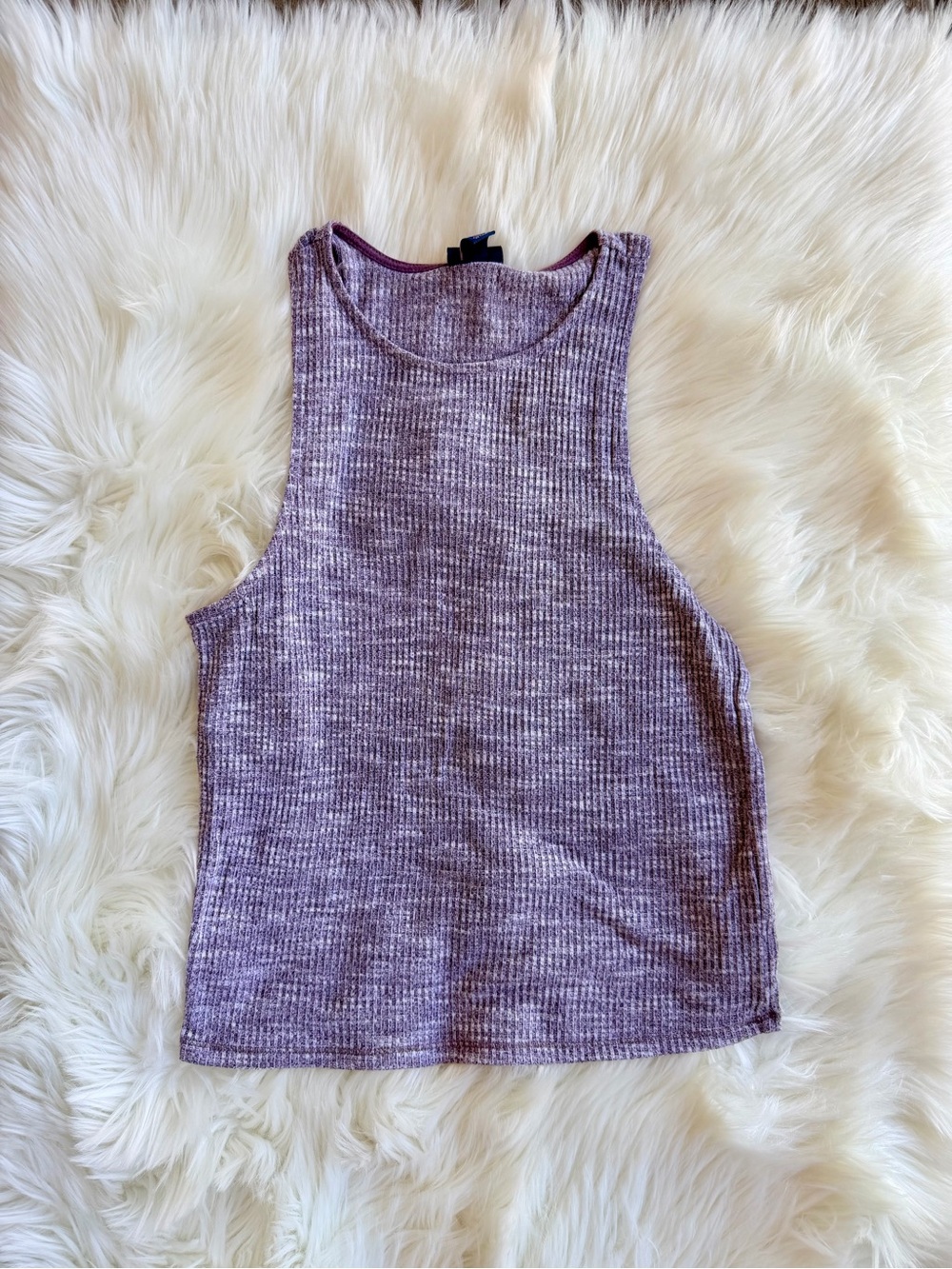 Aeropostale Heathered Purple Ribbed Tank Top